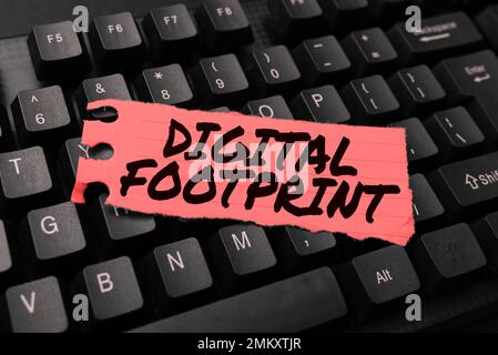 Inspiration mit Digital Footprint. Der Geschäftsansatz nutzt digitale Technologie für den Fertigungsprozess Stockfoto