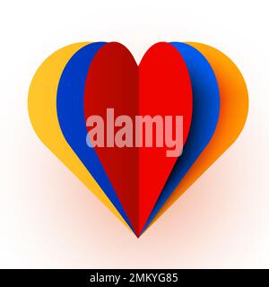 Farbenfrohes Papier valentinsherz. Vektordarstellung Stock Vektor