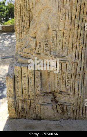 Das Buch der Liebe unter den Nationen Monument, Mount Nebo, Jordanien, Naher Osten Stockfoto