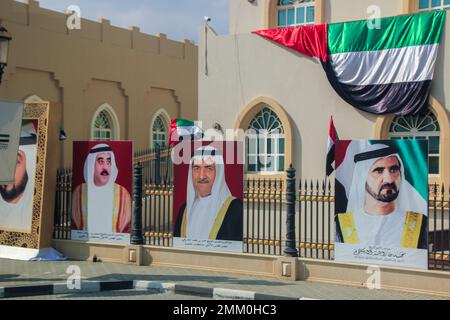 Dibba al hassan oder Dibba Al-Hisn ist eine Pene-Exklave des Emirats Al-Sharjah, eines der sieben Vereinigten Arabischen Emirate. Stockfoto