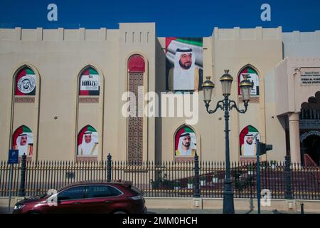 Dibba al hassan oder Dibba Al-Hisn ist eine Pene-Exklave des Emirats Al-Sharjah, eines der sieben Vereinigten Arabischen Emirate. Stockfoto