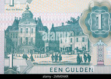 Huis Ten Bosch Palace aus holländischem Geld Stockfoto