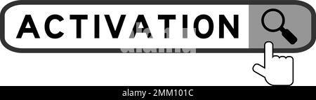 Suchbanner in Wortaktivierung mit Lupensymbol auf weißem Hintergrund Stock Vektor