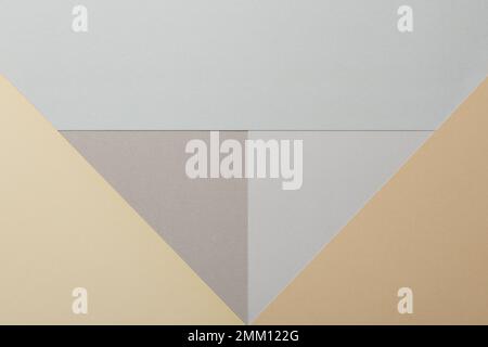 Abstrakte Gedeckte Erdtöne Papierstruktur Minimalistischer Hintergrund. Geometrischer, blasser, flacher Papierhintergrund. Minimalismus, Geometrie und Symmetrie Stockfoto