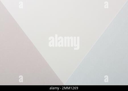 Abstrakte Pastelltöne und stumme Farbtöne minimalistischer Hintergrund mit Papierstruktur. Geometrischer, blasser, flacher Papierhintergrund. Minimalismus, Geometrie und symm Stockfoto