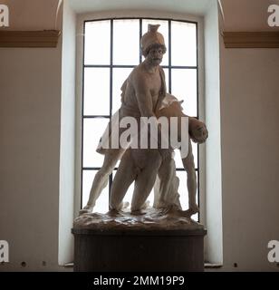 Sehen Sie die Kunstwerke der Pasquino Gruppe, auch bekannt als Menelaos Trading the Body of Patroclus oder Ajax Trading the Body of Achilles, Accademia Stockfoto