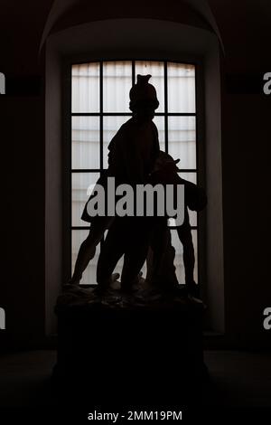 Sehen Sie die Kunstwerke der Pasquino Gruppe, auch bekannt als Menelaos Trading the Body of Patroclus oder Ajax Trading the Body of Achilles, Accademia Stockfoto