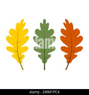 Eichenblätter Herbstfarben Vektorgrafik Illustration Stock Vektor