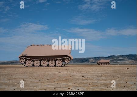 A-10 Thunderbolt IIS, der dem Test- und Evaluierungs-Geschwader 422. (TES), Nellis Air Force Base, Nevada, zugewiesen wurde, führte Waffentests auf dem Nevada Test and Training Range, Nevada, durch, 13. September 2022. Die 422. TES ist eine geografisch getrennte Einheit der 53. Test and Evaluation Group, Eglin AFB, Florida. Stockfoto