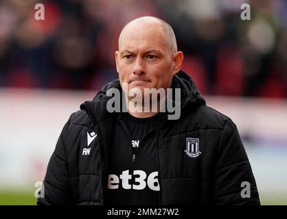 Stoke, Großbritannien. 29. Januar 2023. Alex Neil Manager von Stoke City während des FA-Cup-Spiels im Stadion bet365, Stoke. Der Bildausdruck sollte lauten: Andrew Yates/Sportimage Credit: Sportimage/Alamy Live News Stockfoto