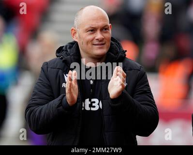 Stoke, Großbritannien. 29. Januar 2023. Alex Neil Manager von Stoke City während des FA-Cup-Spiels im Stadion bet365, Stoke. Der Bildausdruck sollte lauten: Andrew Yates/Sportimage Credit: Sportimage/Alamy Live News Stockfoto