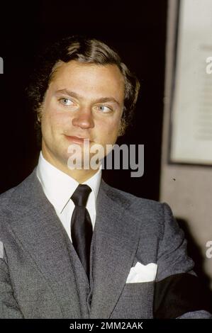Carl XVI Gustaf, König von Schweden. Geboren am 30. april 1946. Abbildung 1973 mit schwarzem Armband am linken Arm, um anzuzeigen, dass er nach dem Tod seines Großvaters König Gustaf VI. Adolf trauert. Stockfoto