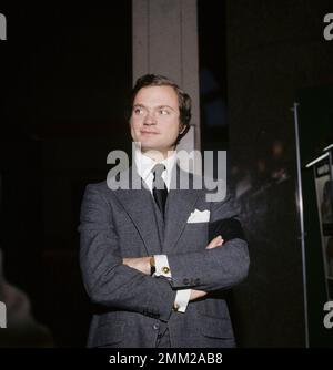 Carl XVI Gustaf, König von Schweden. Geboren am 30. april 1946. Abbildung 1973 mit schwarzem Armband am linken Arm, um anzuzeigen, dass er nach dem Tod seines Großvaters König Gustaf VI. Adolf trauert. Stockfoto
