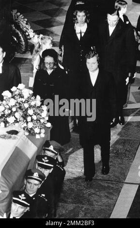 Carl XVI Gustaf, König von Schweden. Geboren am 30. april 1946. Er nahm an der Beerdigung seiner Mutter Prinzessin Sibylla 1972 Teil. Stockfoto