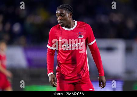 BREDA, NIEDERLANDE - JANUAR 27: Damienus Reverson von Jong AZ während des niederländischen Keukenkampioendivisie-Spiels zwischen NAC Breda und Jong AZ im Rat Verlegh Stadion am 27. Januar 2023 in Breda, Niederlande (Foto von Joris Verwijst/Orange Pictures) Stockfoto