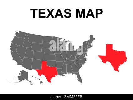 Texas Kartenform, vereinigte Staaten von amerika. Flache Konzept Symbol Symbol Vektor Illustration . Stock Vektor