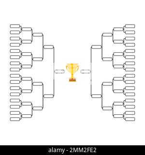 Satz von Bracket-Sportturnier, leere Elimination Event Zeichen, Playoff-Spiel Vektor-Illustration. Stock Vektor