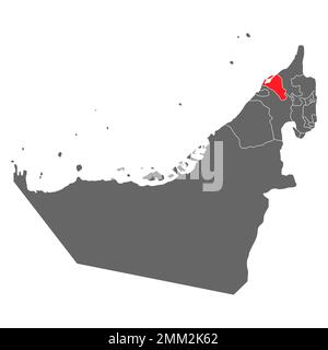 Karte der Vereinigten arabischen emirate Umm Al Quwain, geographisches Grundkonzept, grafische Hintergrundvektordarstellung. Stock Vektor