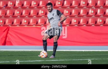 La Nucia, Spanien – 11. Januar 2023. FC Augsburg Winger Daniel Caligiuri während der Club Friendly Ferencvaros vs. Augsburg (2-0). Stockfoto