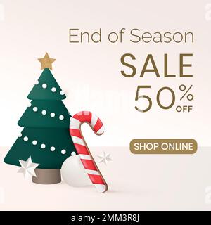 Winter Sale Vorlage Vektor, Weihnachten Social Media Story post Stock Vektor