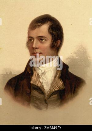 Kopf-und-Schulter-Porträt von Robert Burns, einem schottischen Dichter und Texter, vom 25. Januar (1759.-21. Juli 1796) Stockfoto