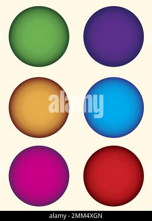 Farbige 3D Tasten für die Präsentation Stock Vektor