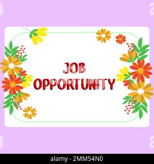 Schreiben mit Anzeige des Textes „Stellenangebot“. Konzeptfoto eine Chance auf einen Arbeitsplatz oder die Chance, einen Arbeitsplatz zu finden Stockfoto