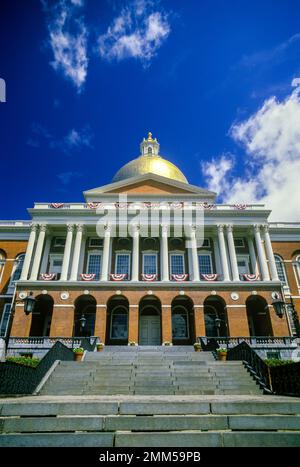 MASSACHUSETTS STATE HOUSE BEACON STREET BOSTON MASSACHUSETTS, USA Stockfoto
