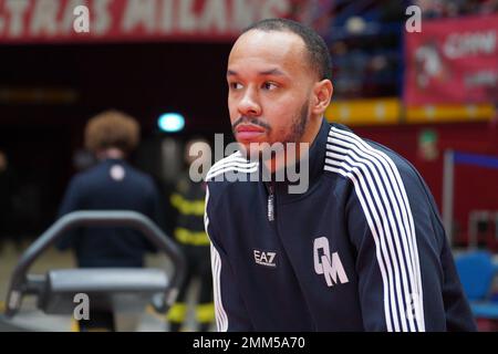 Italien. 29. Januar 2023. EA7 EMPORIO ARMANI MILAN vs AQUILA BASKET TRENTO, Serie A Lega Basket Championship 2022-2023, 17. Tag, 29. Januar 2023, auf dem Foto Shabbaz Napier, neuer Point Guard bei Olimpia Milano Editorial nur zur Verwendung Kredit: Independent Photo Agency/Alamy Live News Stockfoto