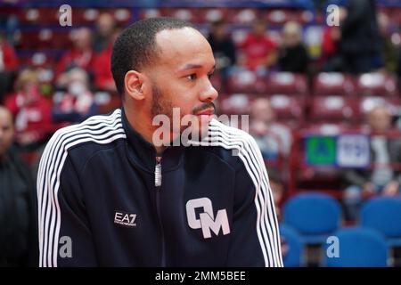 Italien. 29. Januar 2023. EA7 EMPORIO ARMANI MILAN vs AQUILA BASKET TRENTO, Serie A Lega Basket Championship 2022-2023, 17. Tag, 29. Januar 2023, auf dem Foto Shabbaz Napier, neuer Point Guard bei Olimpia Milano Editorial nur zur Verwendung Kredit: Independent Photo Agency/Alamy Live News Stockfoto