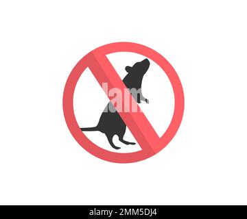 Anti-Ratten-Zeichen. Anti-Nagetier-Zeichen. Logo zur Schädlingsbekämpfung. Das Verbotszeichen der Ratte. Keine Ratten Symbol Symbol Vektordesign und Illustration. Stock Vektor