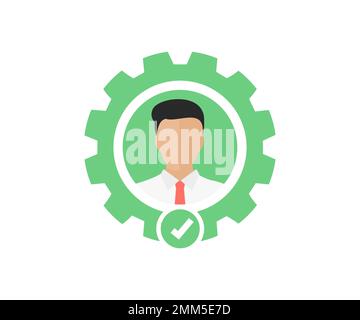 Arbeitsproduktivität menschliche Fähigkeiten, Fähigkeiten, Job, Symbol. Glyphensymbol, Check. Personalwesen. Geschäftsmann signiert Symbolkonzept für Wirtschaft, Finanzen. Stock Vektor