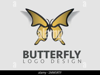 Vektordesign-Vorlage für das Logo des Schmetterlingssymbols Stock Vektor
