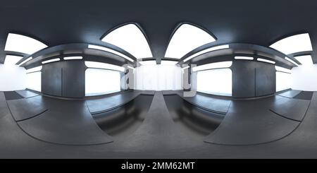 3D Rendern. Futuristisches HDRI-Panorama Stockfoto