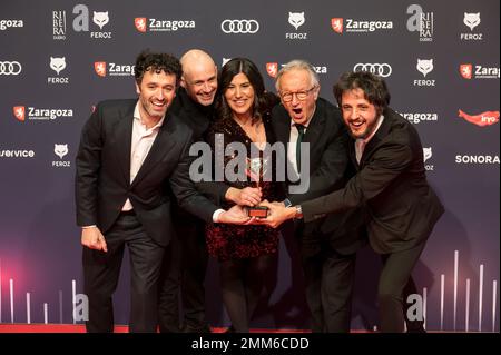 X edición de los Premios Feroz celebrados el pasado 28 de enero en Zaragoza, España. Lo mejor de la producción audiovisuelles española del año. Stockfoto