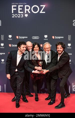 X edición de los Premios Feroz celebrados el pasado 28 de enero en Zaragoza, España. Lo mejor de la producción audiovisuelles española del año. Stockfoto