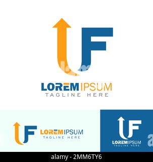 Ursprüngliches UF-Monogramm-Logo Stock Vektor