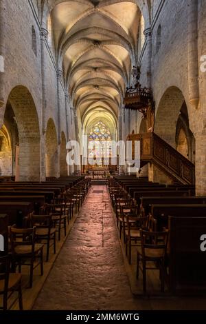 Innere der Kirche Saint-Just in Arbois, Departement Jura, Franche-Comte, Frankreich Stockfoto