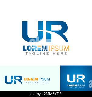 Ein Vektorbildsatz mit anfänglichem UF-Monogramm-Logo Stock Vektor