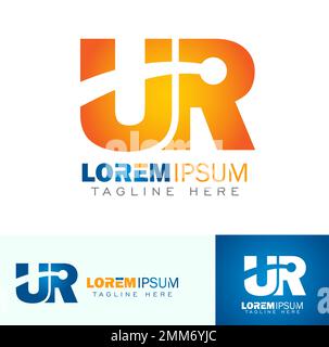 Ein Vektorbildsatz mit anfänglichem UF-Monogramm-Logo Stock Vektor