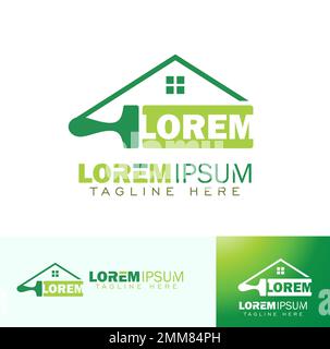 Ein Vektorbildsatz mit Logo-Zeichen für House Painting Service Stock Vektor