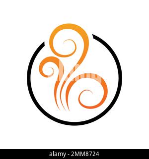 Eine Vektordarstellung des Hitzewellen-Symbol Logo-Symbols auf weißem Hintergrund Stock Vektor