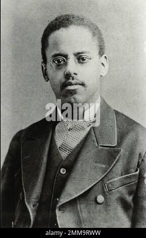 Lewis Howard Latimer (1848-1928), afroamerikanischer Erfinder und Zeichner von Patenten. Stockfoto