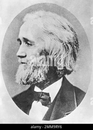 Christopher Latham Sholes, Entwickler der Schreibmaschine um 1885. Christopher Latham Sholes (1819 – 1890), amerikanischer Erfinder, der die QWERTY-Tastatur erfunden hat Stockfoto