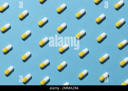 Minimalanordnung der medizinischen Pillen 3. Auflösung und hochwertige Fotos Stockfoto