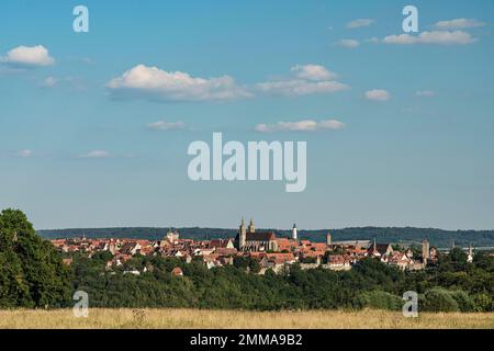 Panorama, Rothenburg ob der Tauber, mittelalterliche Kleinstadt, Franken Stockfoto