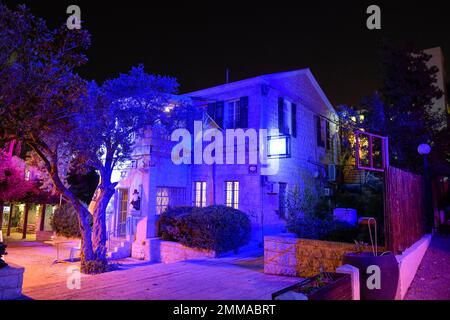 Altes Gebäude, deutsche Kolonie, Sderot Ben Gurion, Altstadt, Haifa, Israel Stockfoto