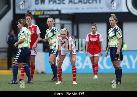 Borehamwood, Großbritannien. 29. Januar 2023. Leah Williamson von Arsenal Women beim Women's FA Cup 4. Round Match zwischen Arsenal Women und Leeds Utd Women am 29. Januar 2023 in Meadow Park, Borehamwood, England. Foto: Joshua Smith. Nur redaktionelle Verwendung, Lizenz für kommerzielle Verwendung erforderlich. Keine Verwendung bei Wetten, Spielen oder Veröffentlichungen von Clubs/Ligen/Spielern. Kredit: UK Sports Pics Ltd/Alamy Live News Stockfoto