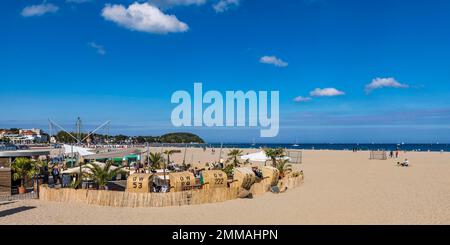 Strandbar Lighthouse Lounge am Spa-Strand, Ostseebad Travemünde, Lübeck-Travemünde, Hansestadt Lübeck, Schleswig-Holstein, Deutschland Stockfoto