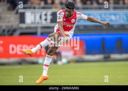 ROTTERDAM, NIEDERLANDE - JANUAR 29: Mohammed Kudus von Ajax erzielt 1-3 Punkte beim niederländischen Eredivisie-Spiel zwischen Excelsior Rotterdam und Ajax im Van Donge & De Roo-Stadion am 29. Januar 2022 in Rotterdam, Niederlande (Foto von Peter van der Klooster/Alamy Live News) Stockfoto